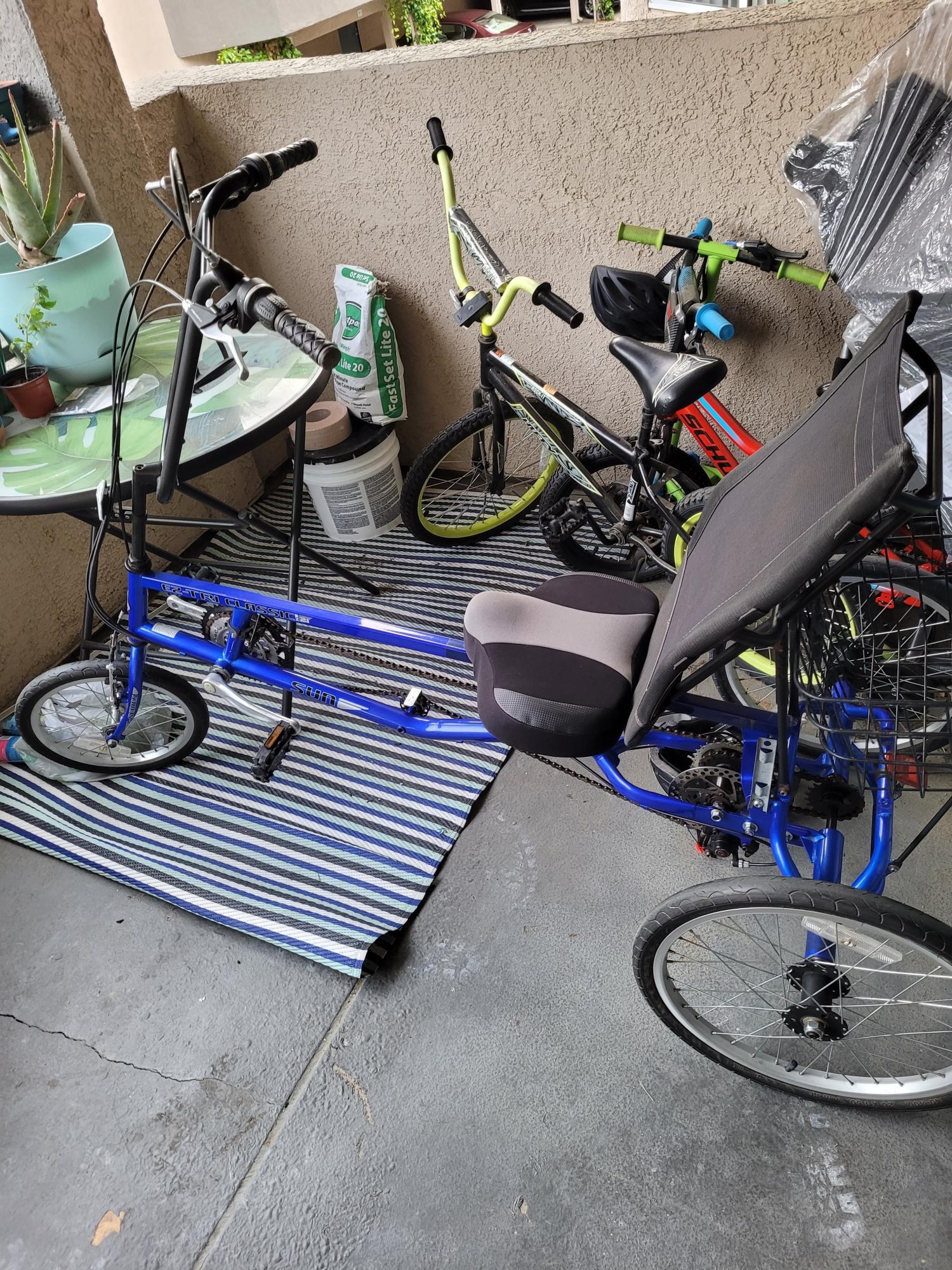 Sun EZ Trike Classic cargo tricycle (rear storage) Blue