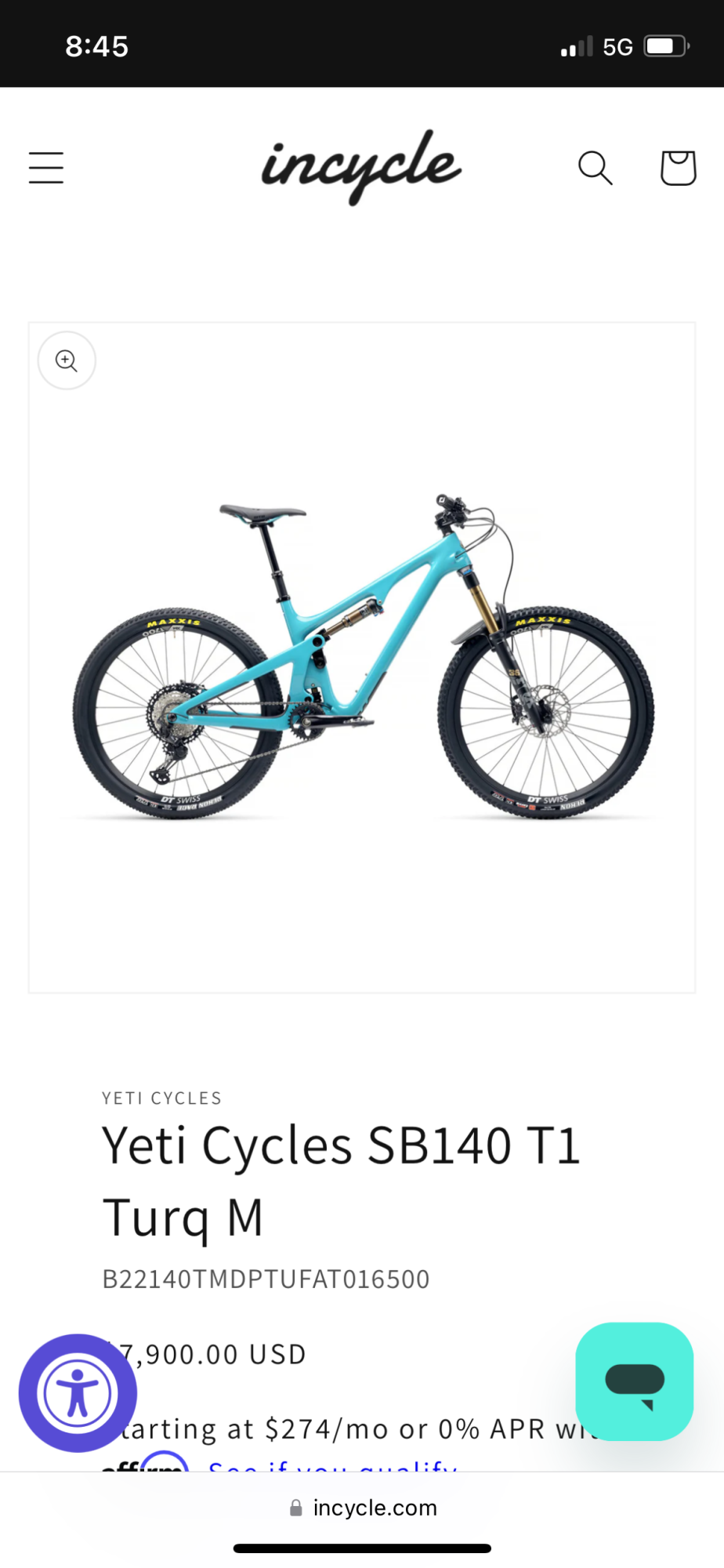 2024 Yeti SB 140 LRT2 Teal