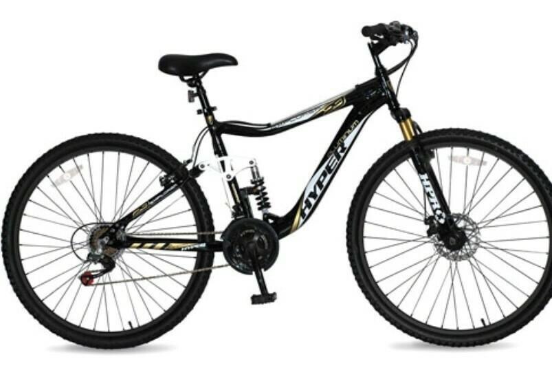 2019 Hyper Men's Mountain Bike Black, White, and Yellow or Gold