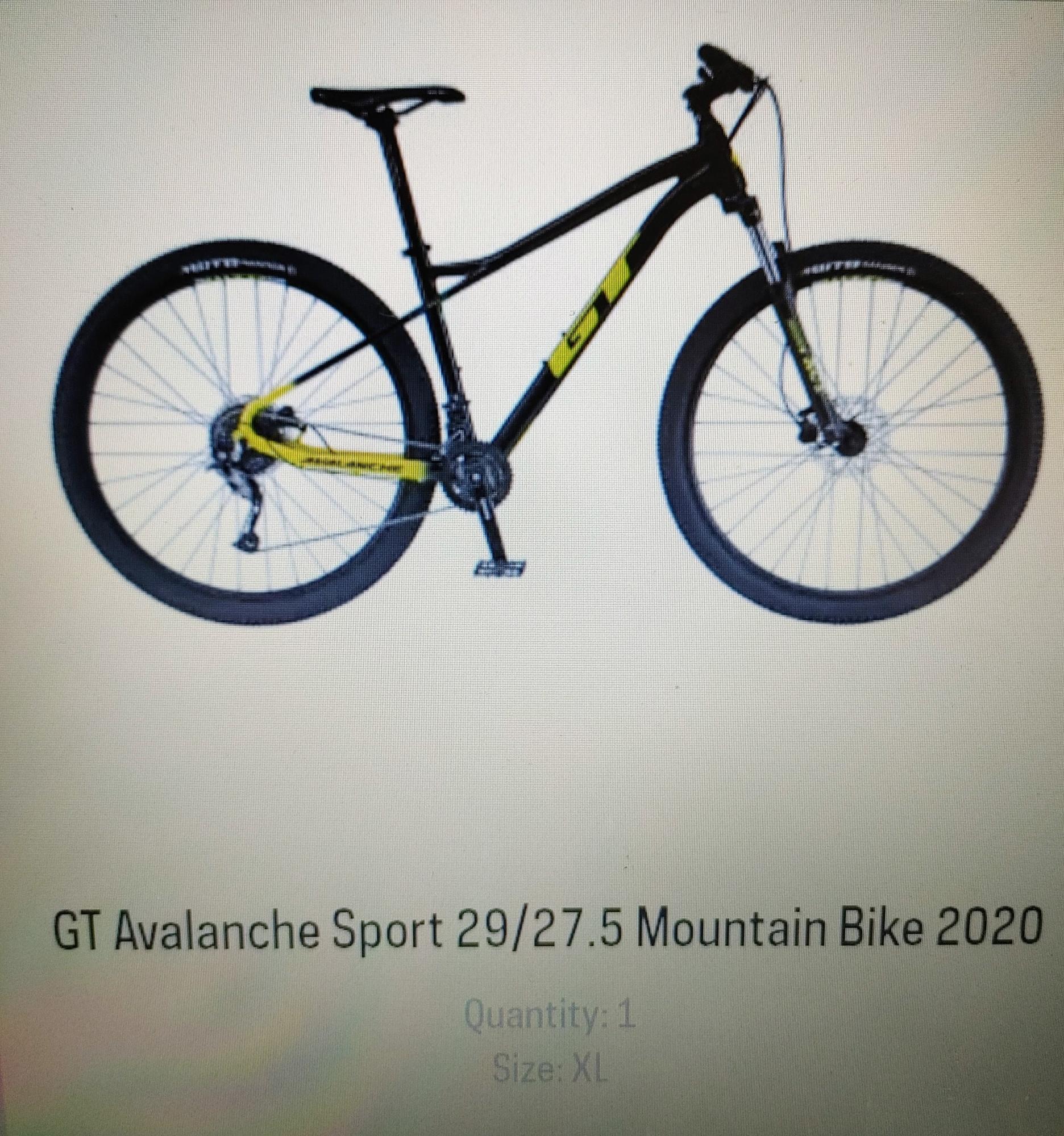 2020 GT Bicycles Avalanche Sport Black and Yellow or Gold