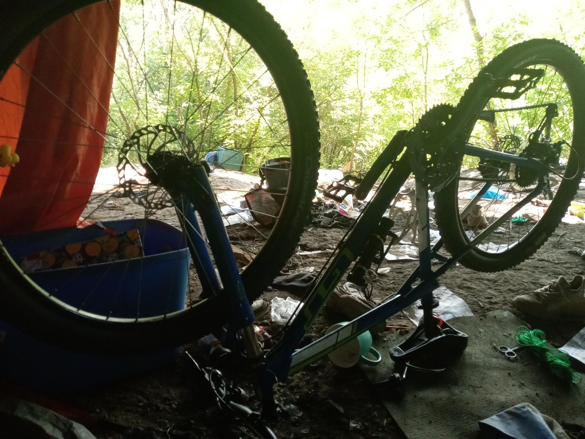 GT Bicycles Blue, Green, and White