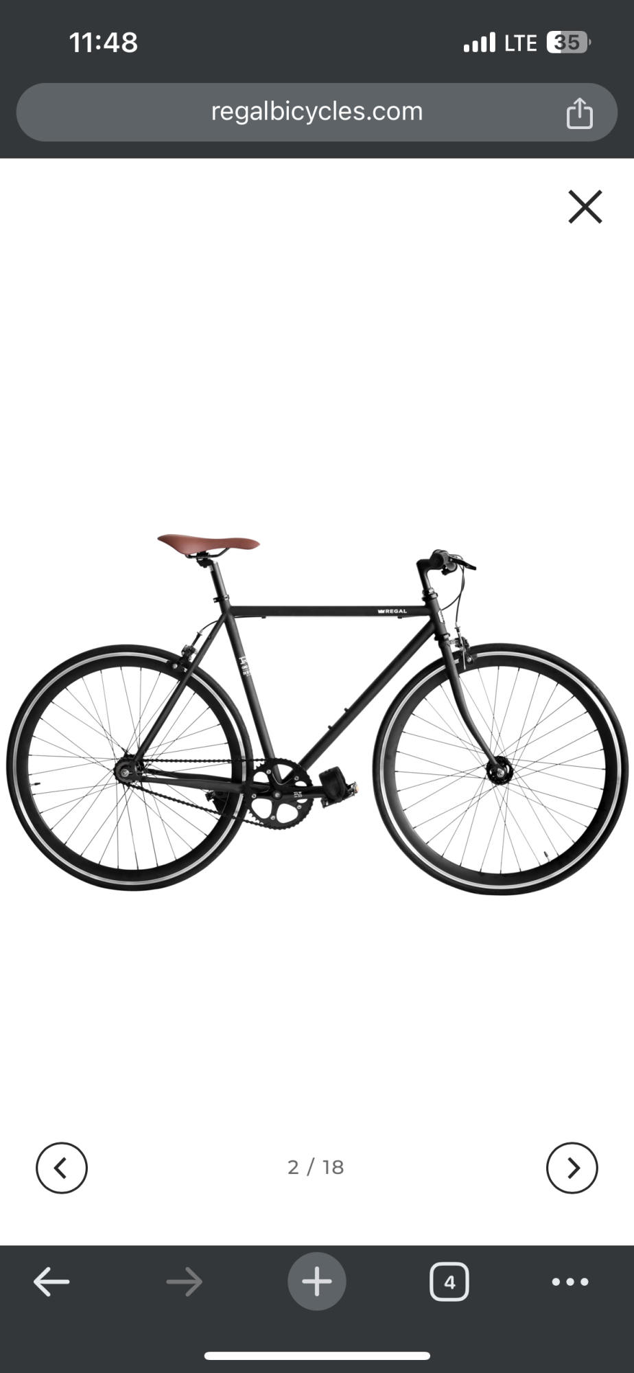 Regal 4130 - Black Regal Stealth Single Speed Blue