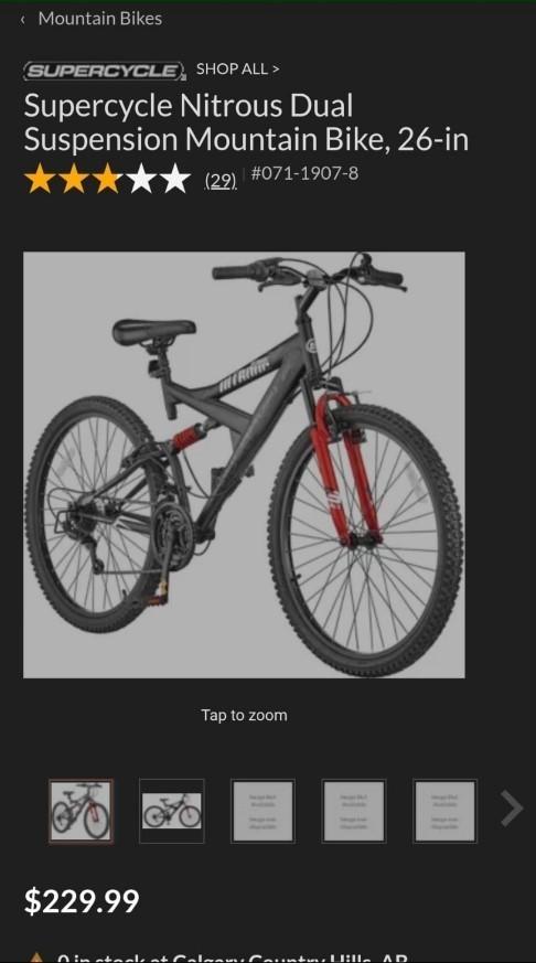 2021 Supercycle Nitrous Dual Suspension 26inch Silver, gray or bare metal and Red