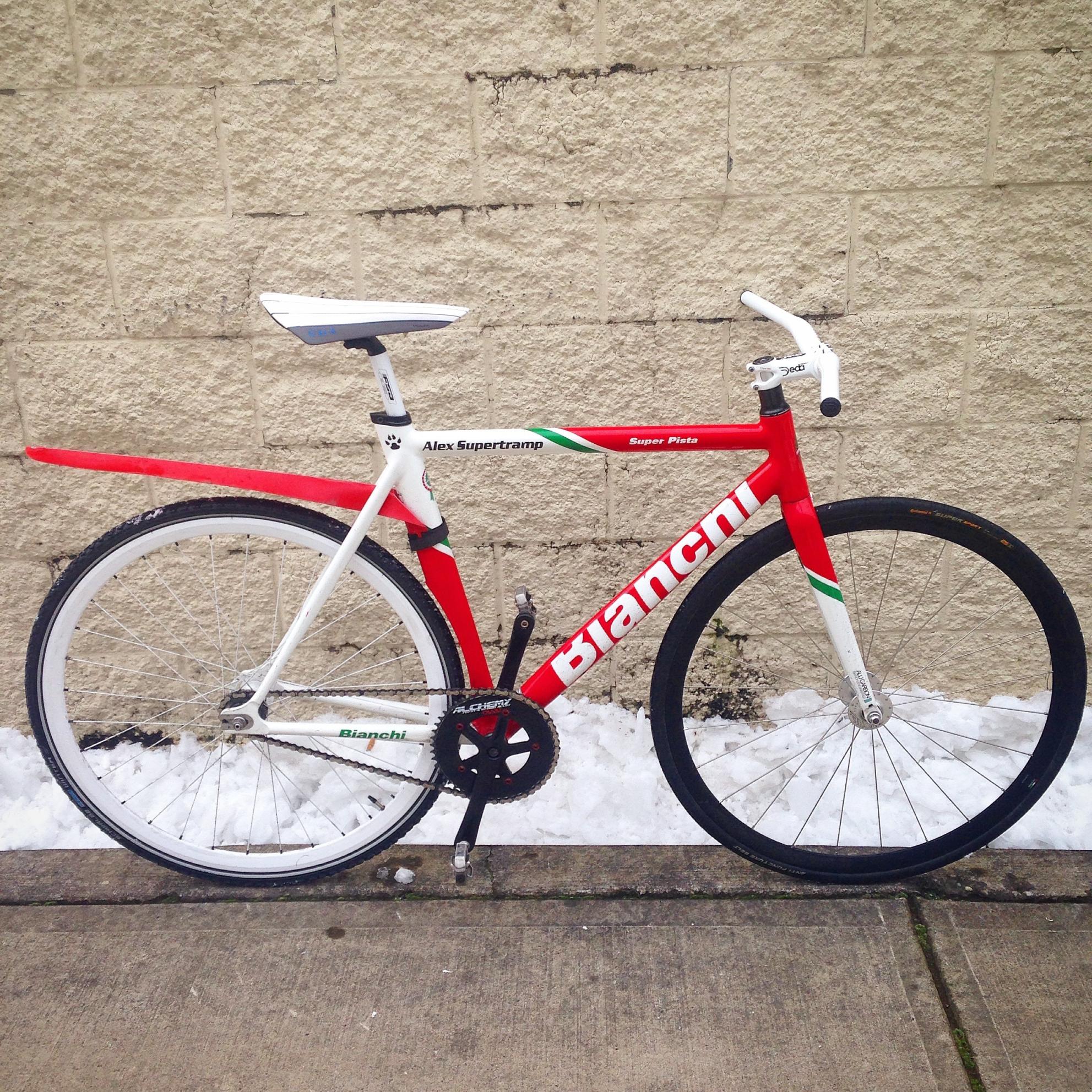 Bianchi Super Pista Frameset Red and White