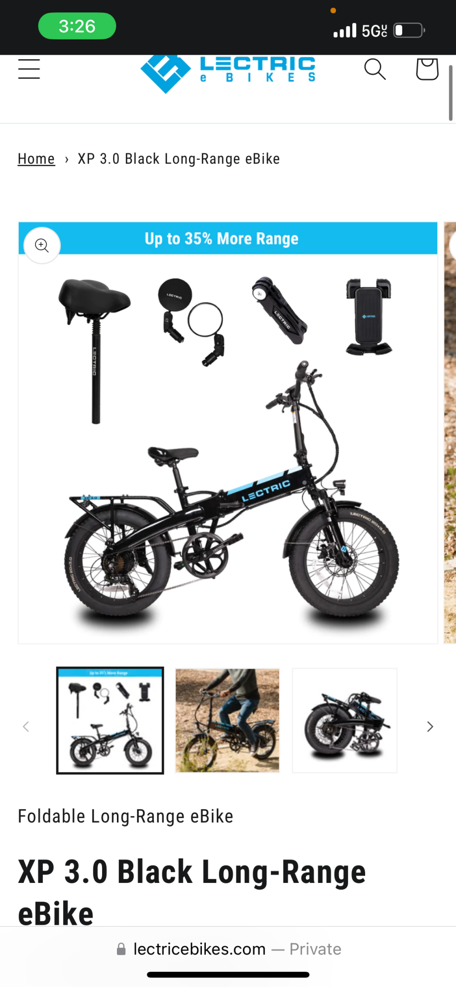 2024 Lectric eBikes EXP 3.0 Long Range Black Black and Teal