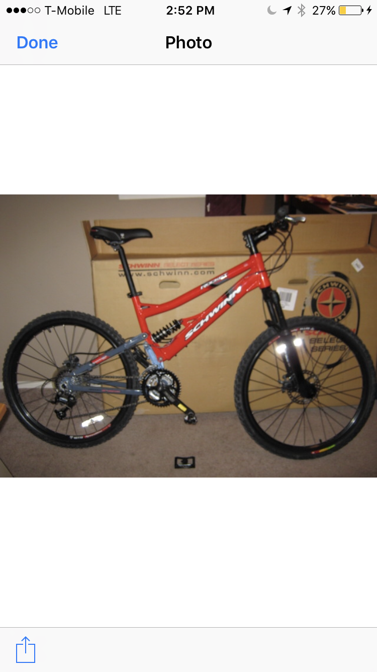 2005 Schwinn Schwinn Iso-Drive suspended BB 4-bar Red
