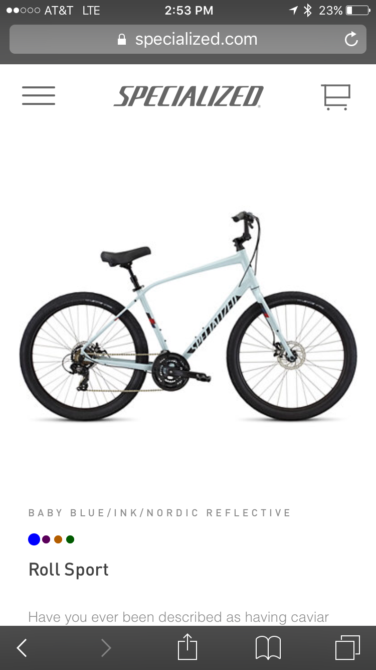 2017 Specialized Roll Sport Blue