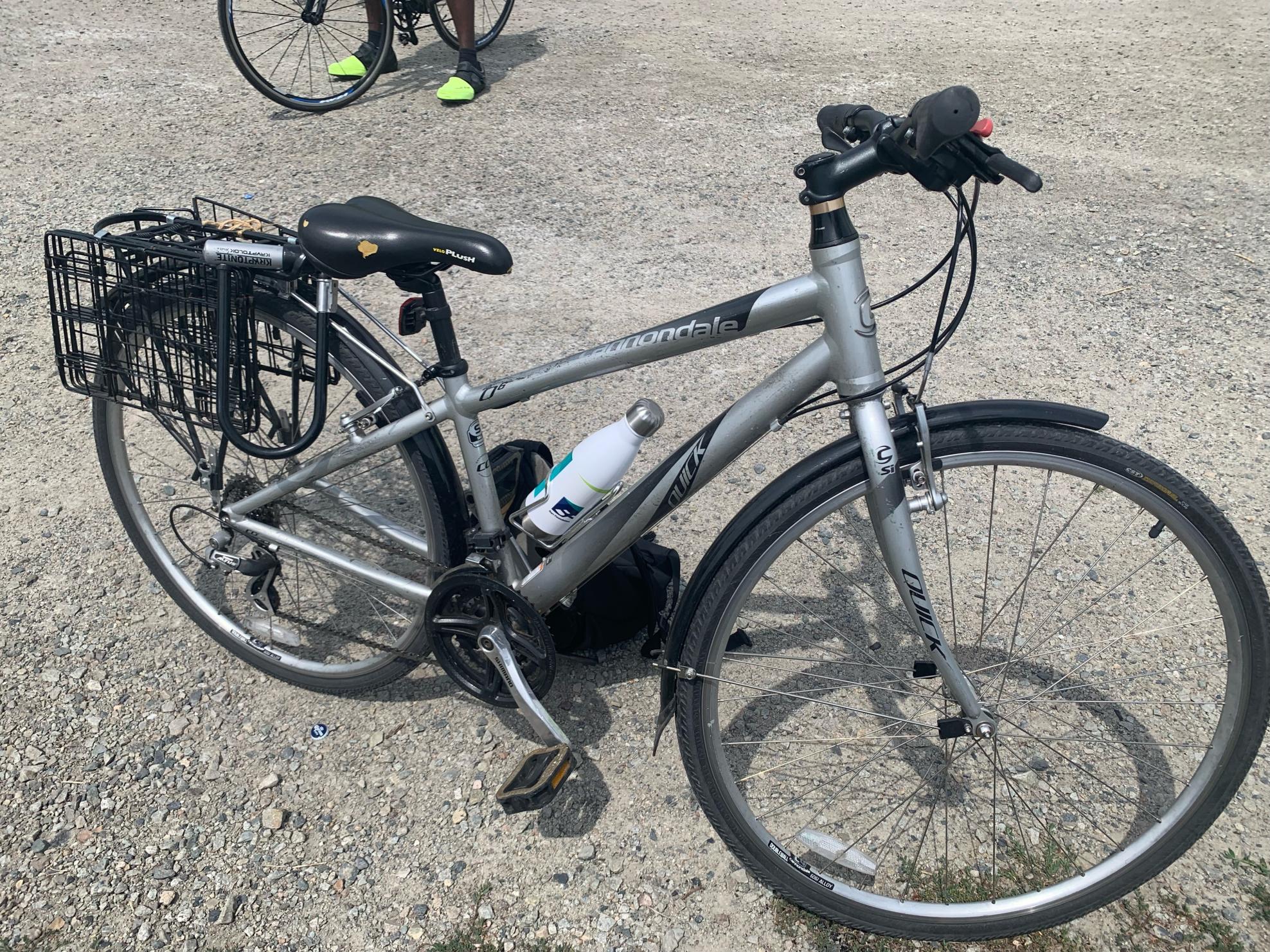 2010 Cannondale Quick 6 Silver, gray or bare metal and White