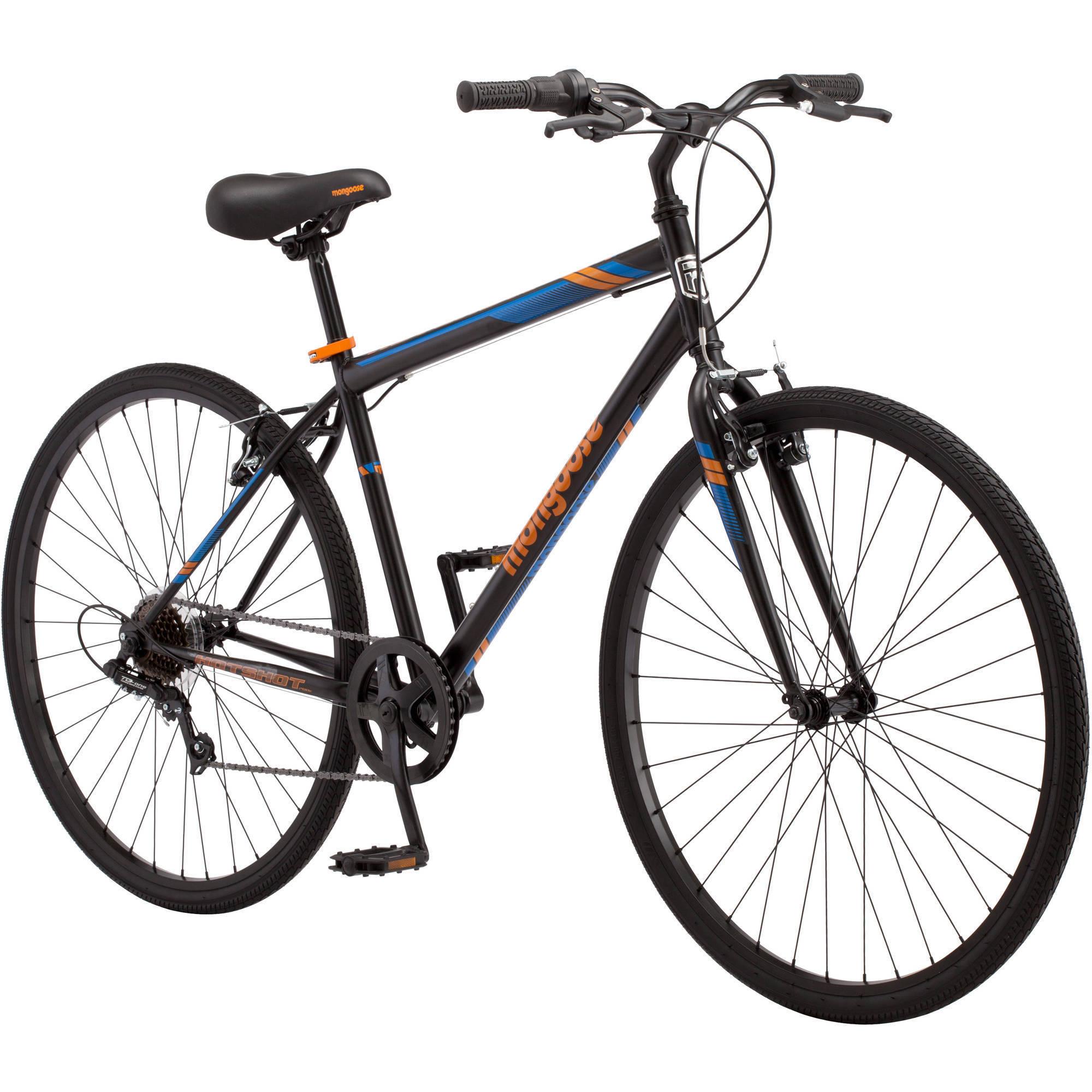2017 Mongoose Hotshot - mens - 700c - 7-speed Black and Orange