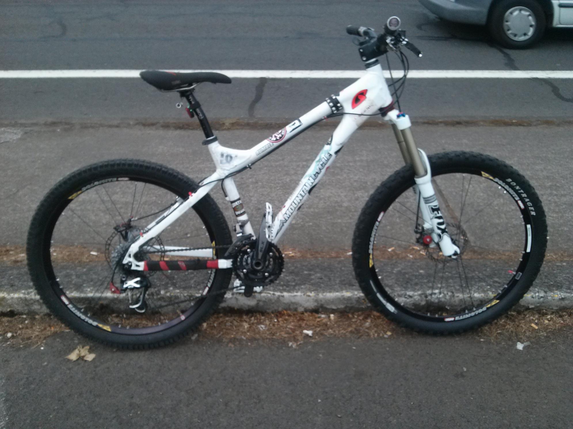 2006 Mountain Cycles Rumble White and Stickers tape or other cover-up