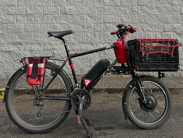 2010 Kona Smoke CycleTruck Electric Cargo Conve... cargo bike (front storage) Black and Red