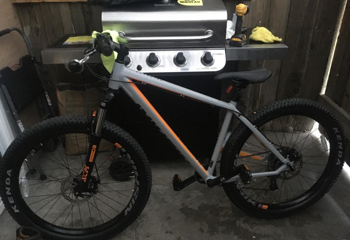 2020 Nishiki Silver, gray or bare metal and Orange