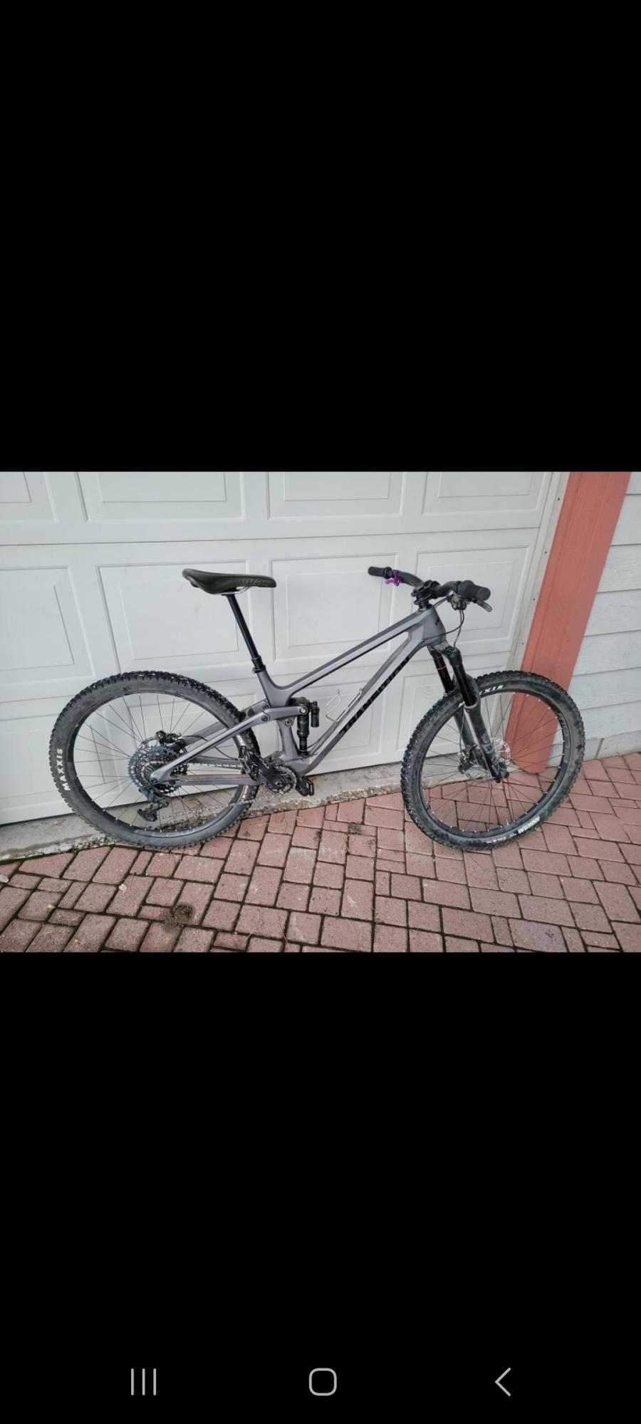 2022 Transition Bikes Sentinel Silver, gray or bare metal and Purple