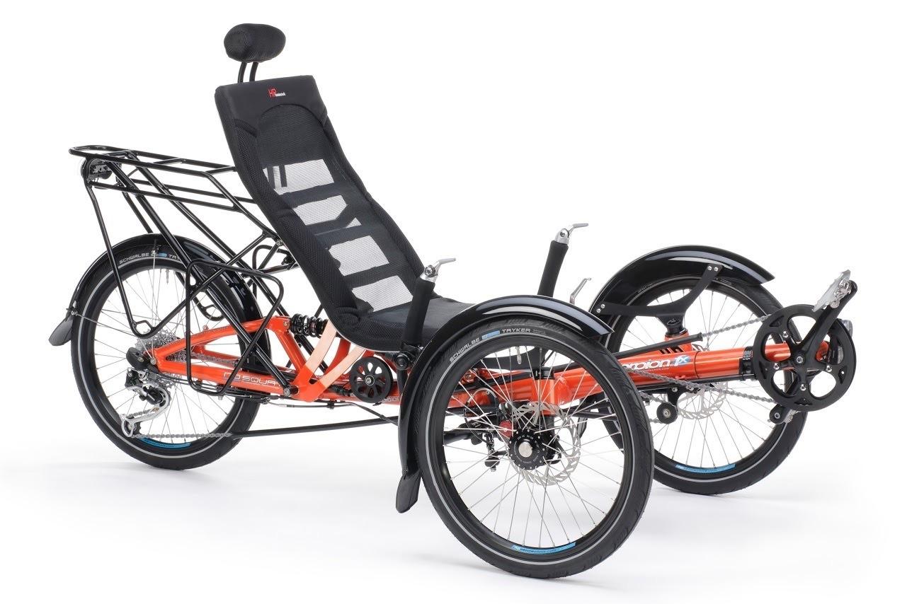 HP Velotechnik ScorpionFX recumbent Orange and Black