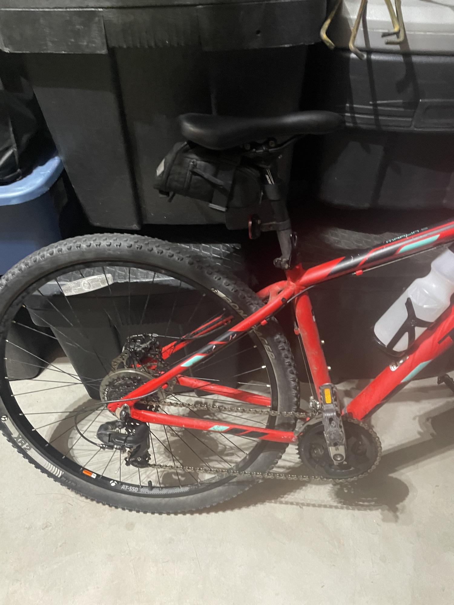 Trek Marlin 5 Red, Blue, and Black