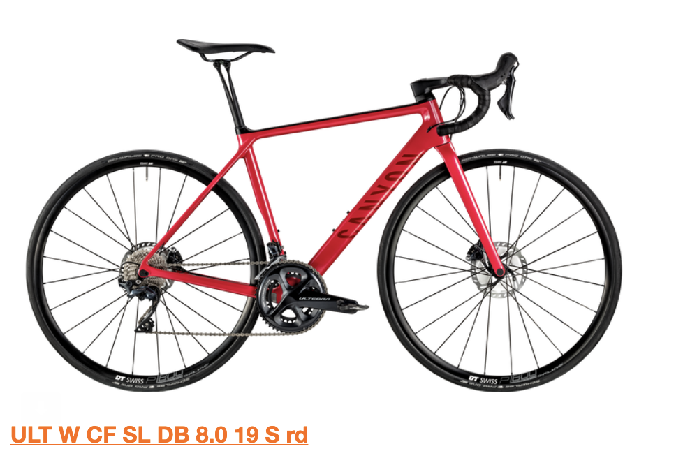 2020 Canyon bicycles ULT W CF SL DB 8.0 19 S rd Red