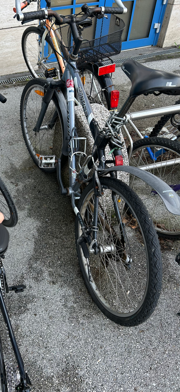 2008 Schwinn Frontier Silver, gray or bare metal, Black, and White