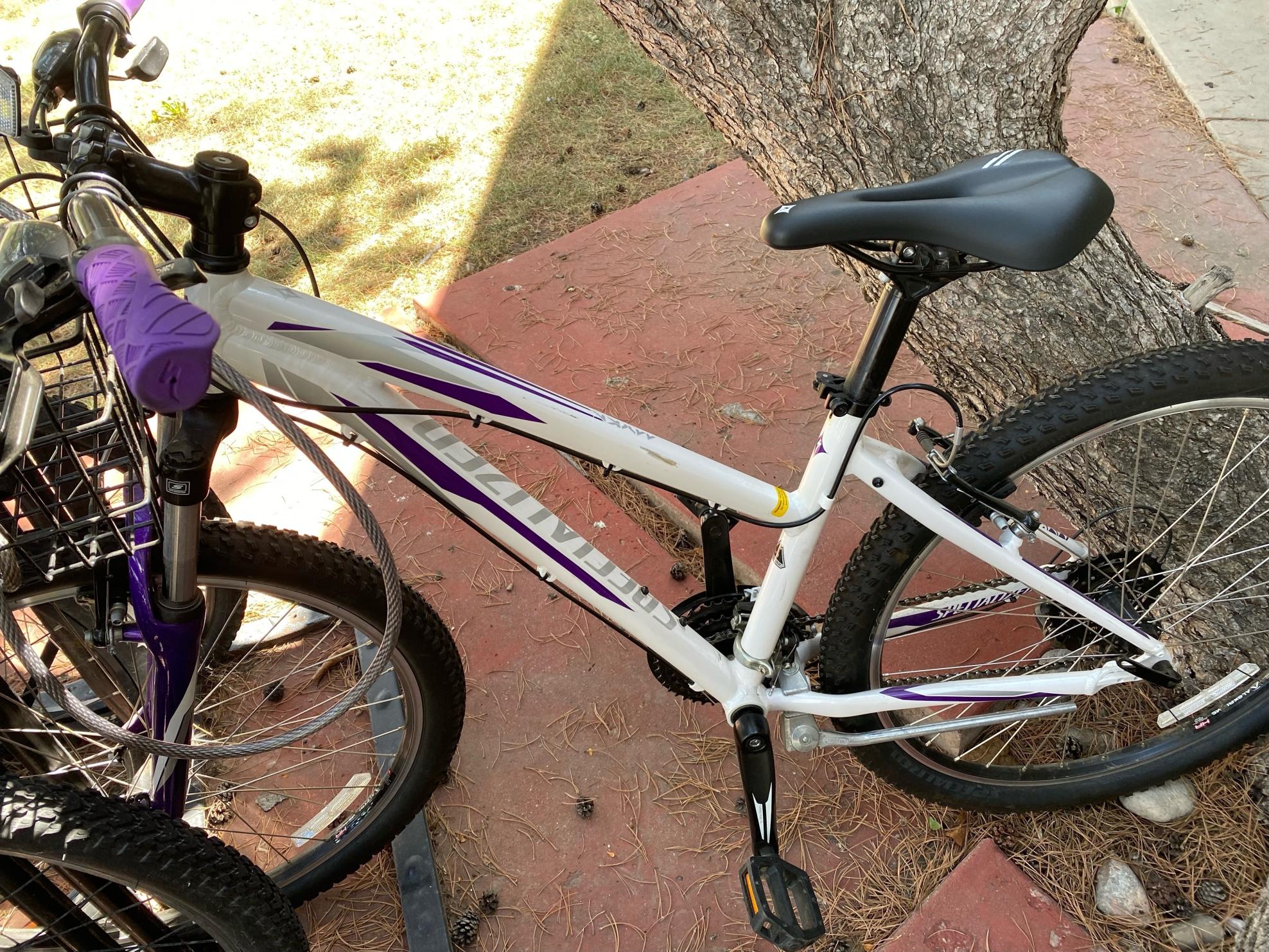 Specialized White, Purple, and Black