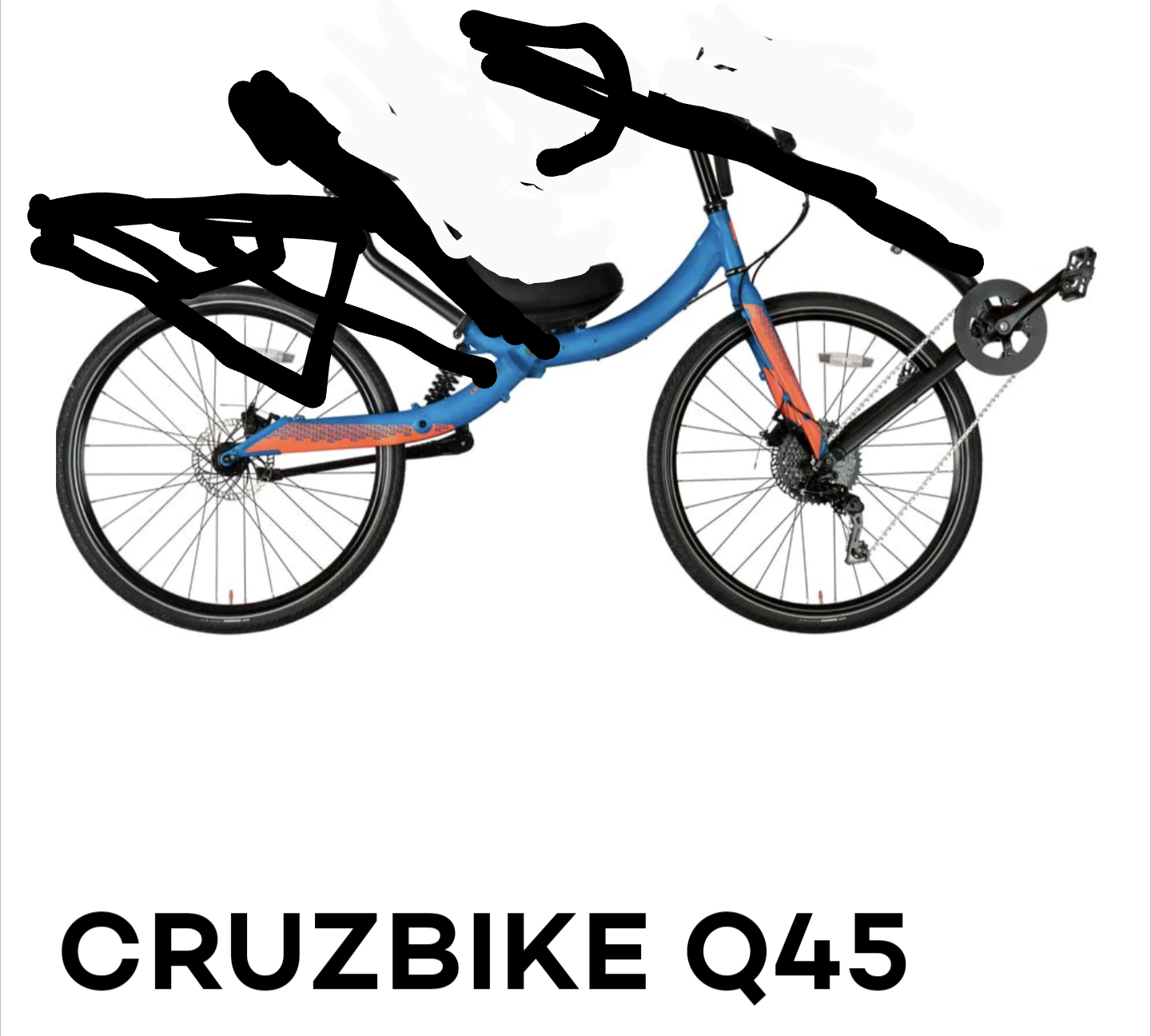 2023 Cruzbike Q45 recumbent Blue and Orange