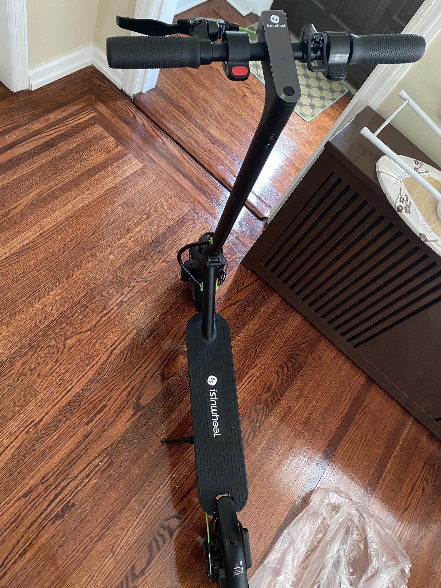 Isinwheel S9 Max e-scooter Black, Green, and Stickers tape or other cover-up