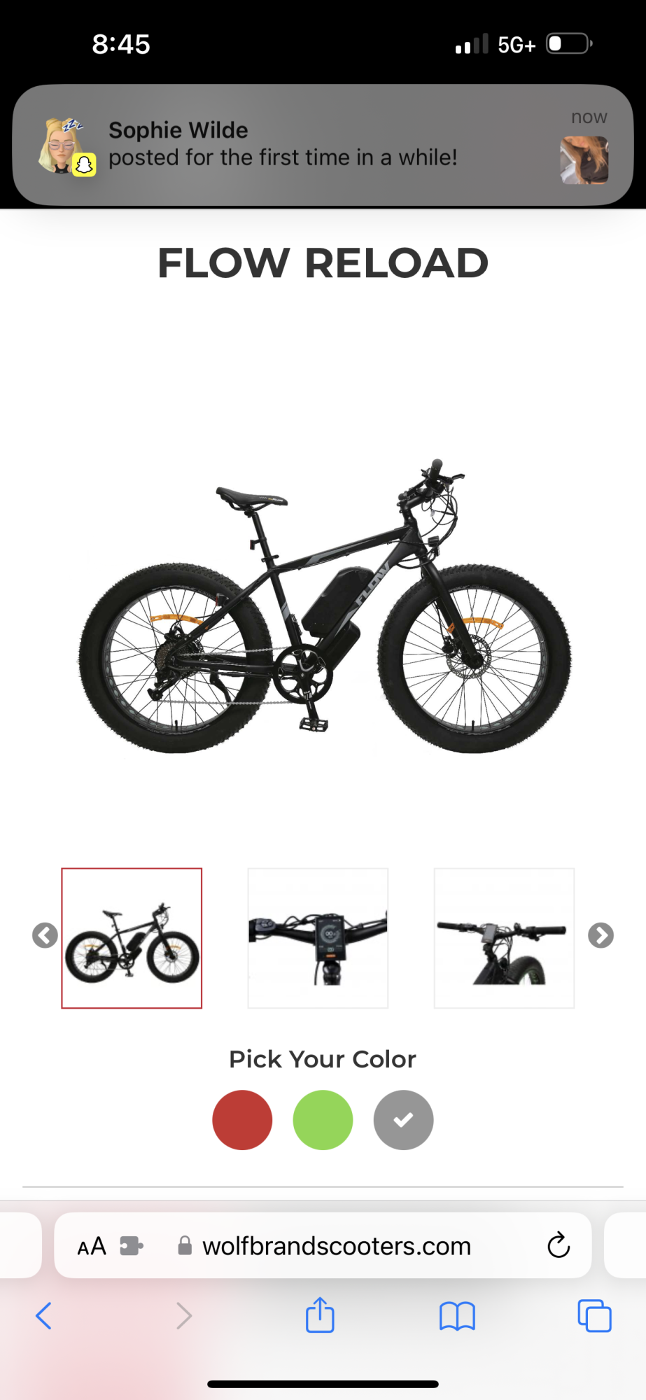 2023 Wolf Brand Flow reload e-scooter Black, Silver, gray or bare metal, and Silver, gray or bare...