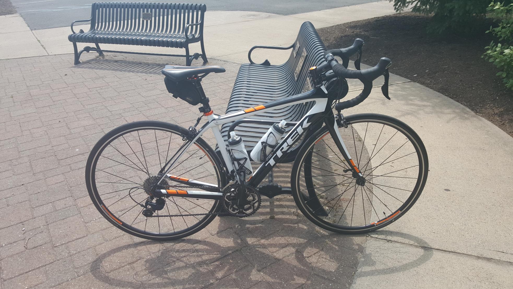 2015 Trek Domane 4.3 White, Black, and Orange