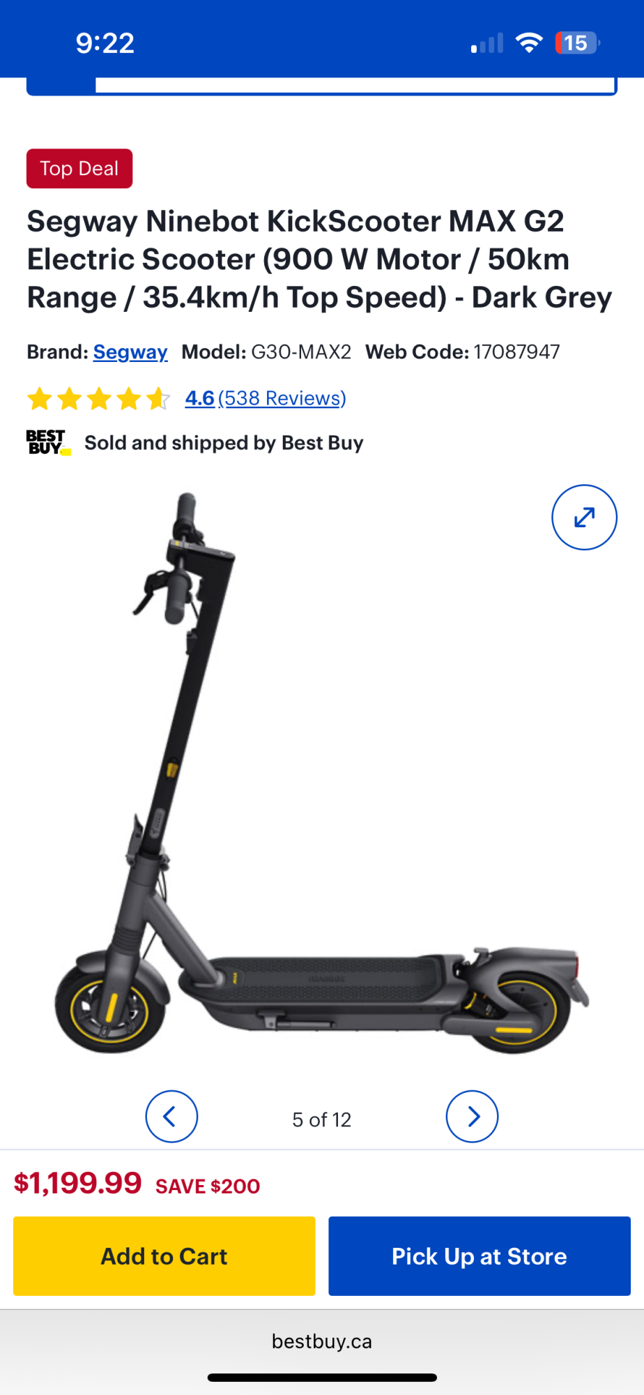 2024 Segway Ninebot Ninebot kickscooter MAX G2 e-scooter Black