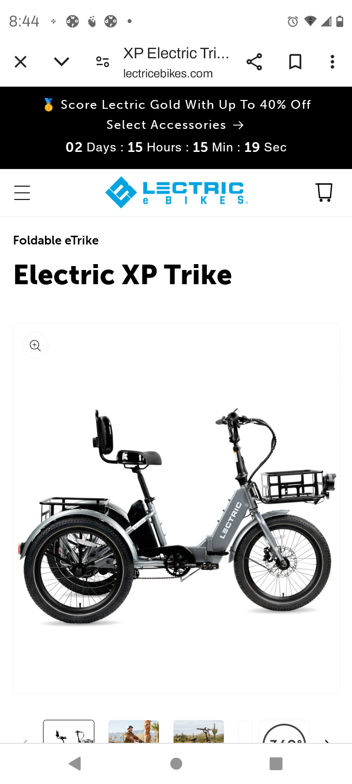 2024 Lectric eBikes XP Trike 1.0 Silver, gray or bare metal