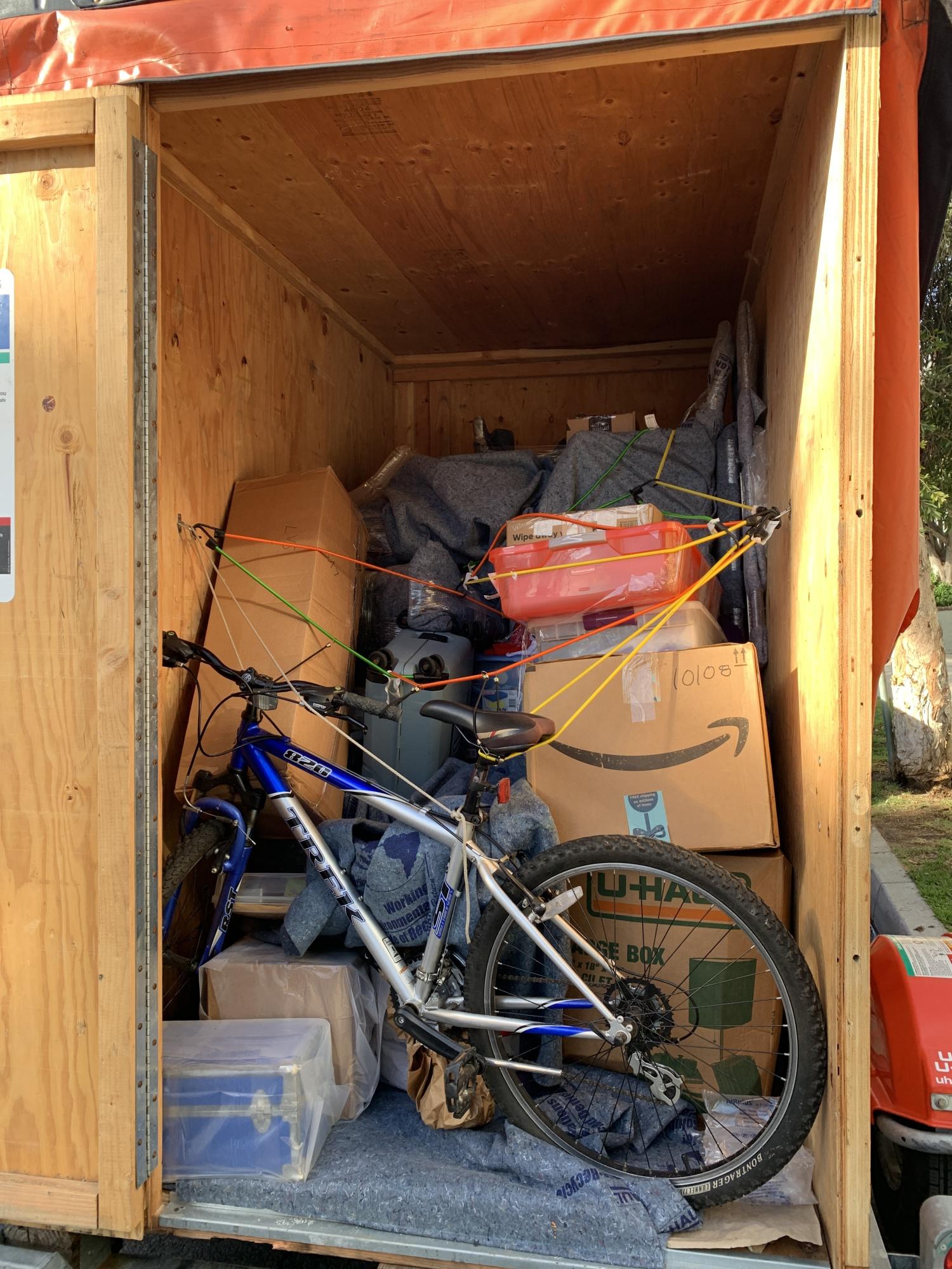 Trek 820 Blue, Silver, gray or bare metal, and Black