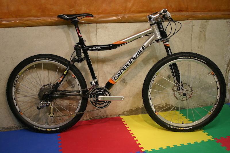 Cannondale Scalpel 3 Silver, gray or bare metal, Orange, and Black