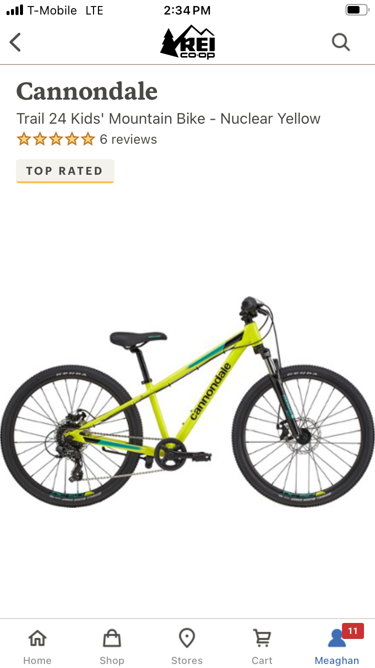 2024 Cannondale Trail 24 Yellow or Gold