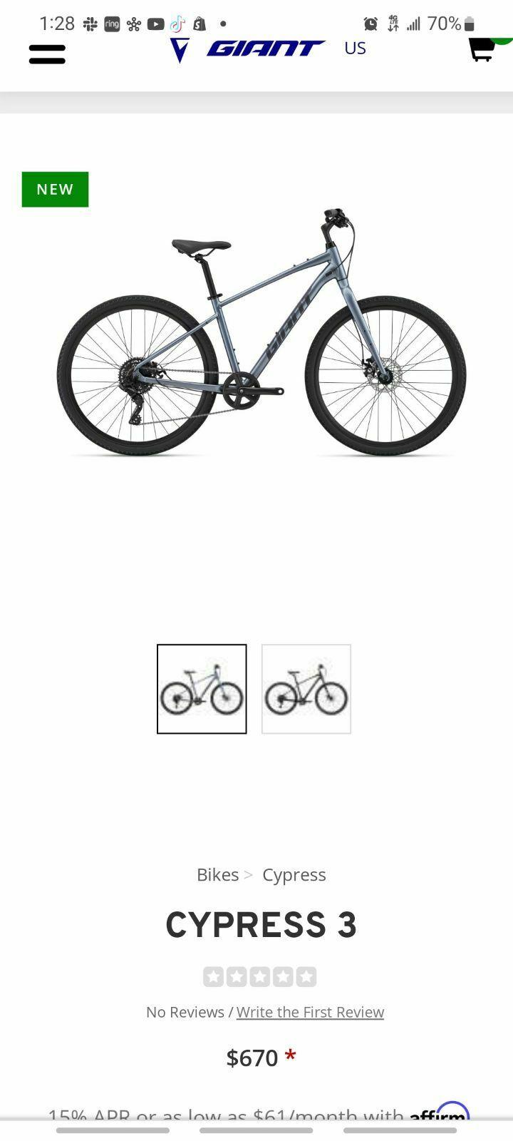 2022 Giant Cypress 3 Silver, gray or bare metal