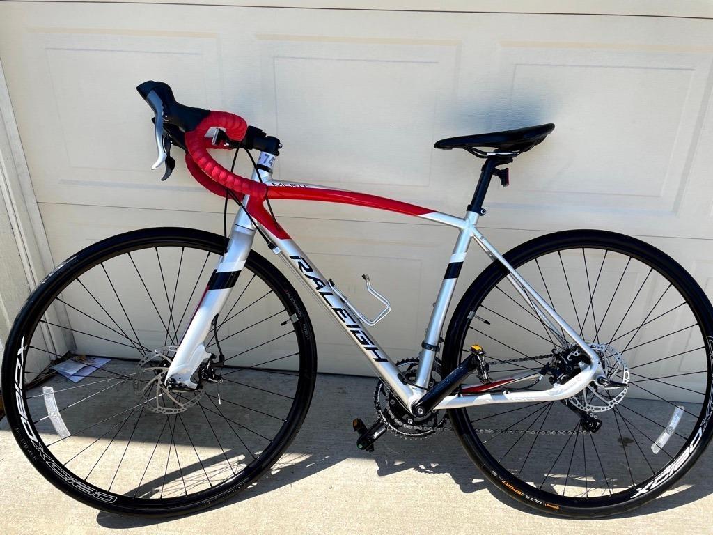 2017 Raleigh Merit 2 Silver, gray or bare metal and Red