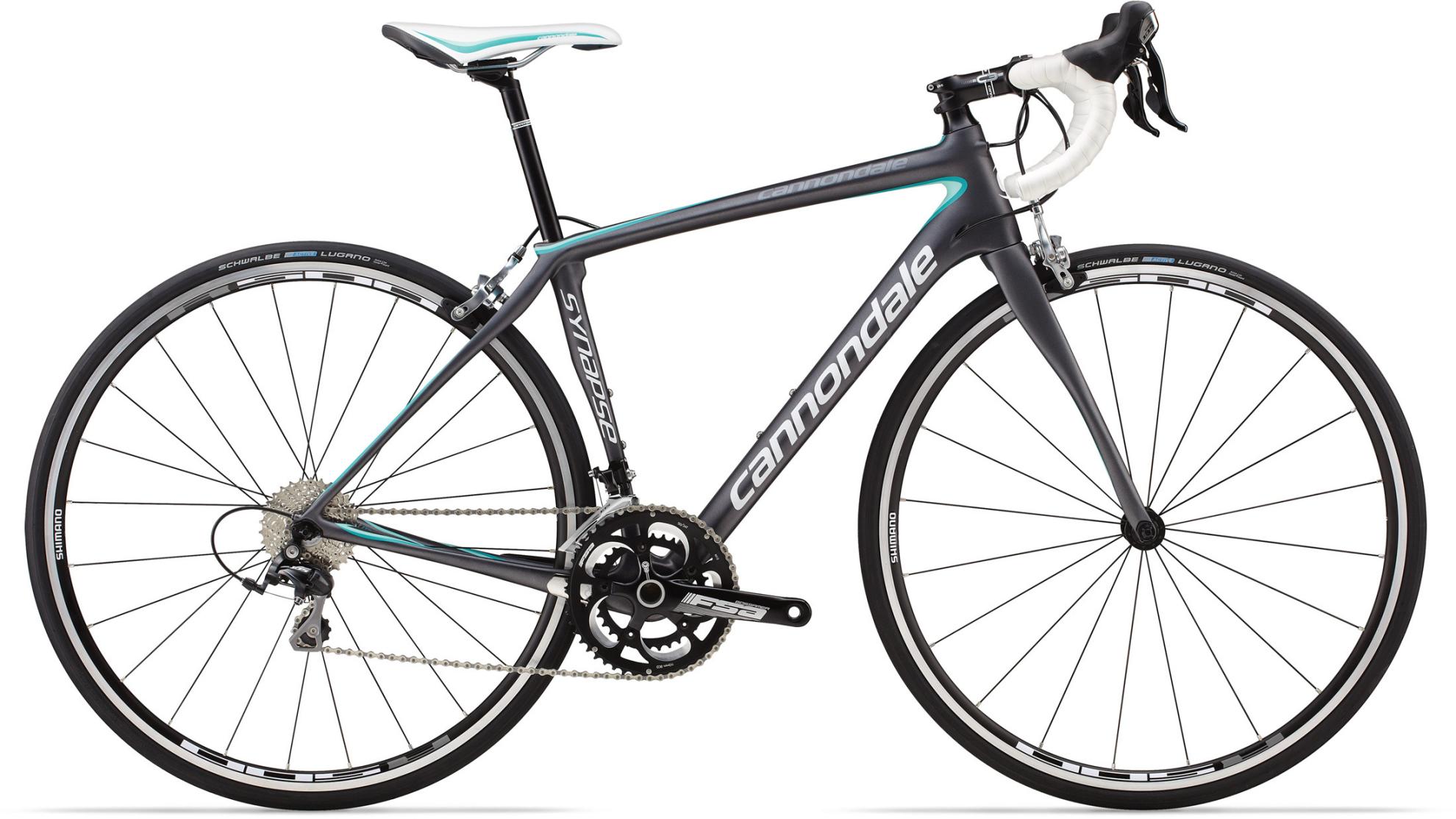 2014 Cannondale Synapse Carbon Women's 6 105 Black and Teal