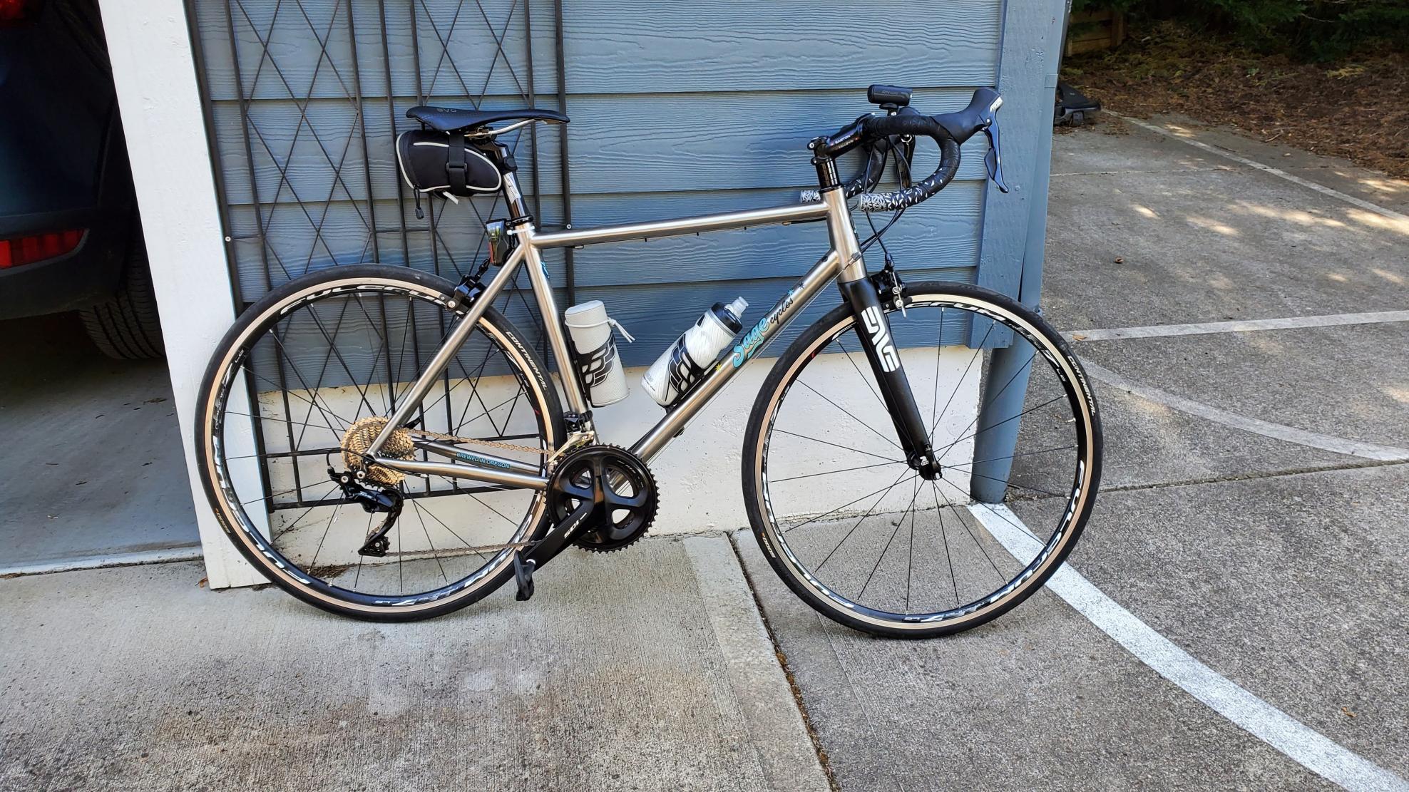 2014 Sage Titanium Bicycles Skyline Silver, gray or bare metal