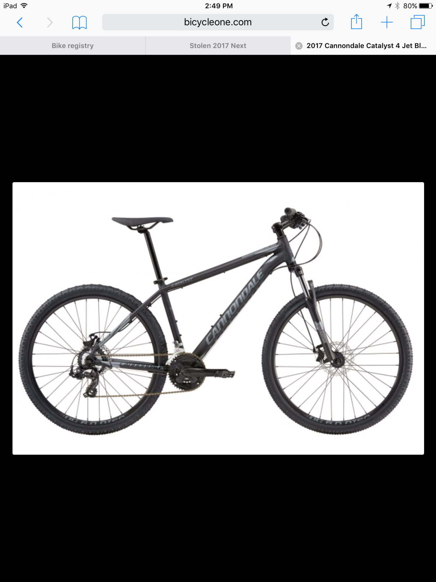 2017 Cannondale Catalyst 4 Black and Silver or Gray