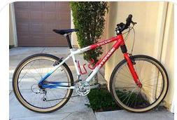 1996 Cannondale Mountain Bike Volvo White, Blue, and Red