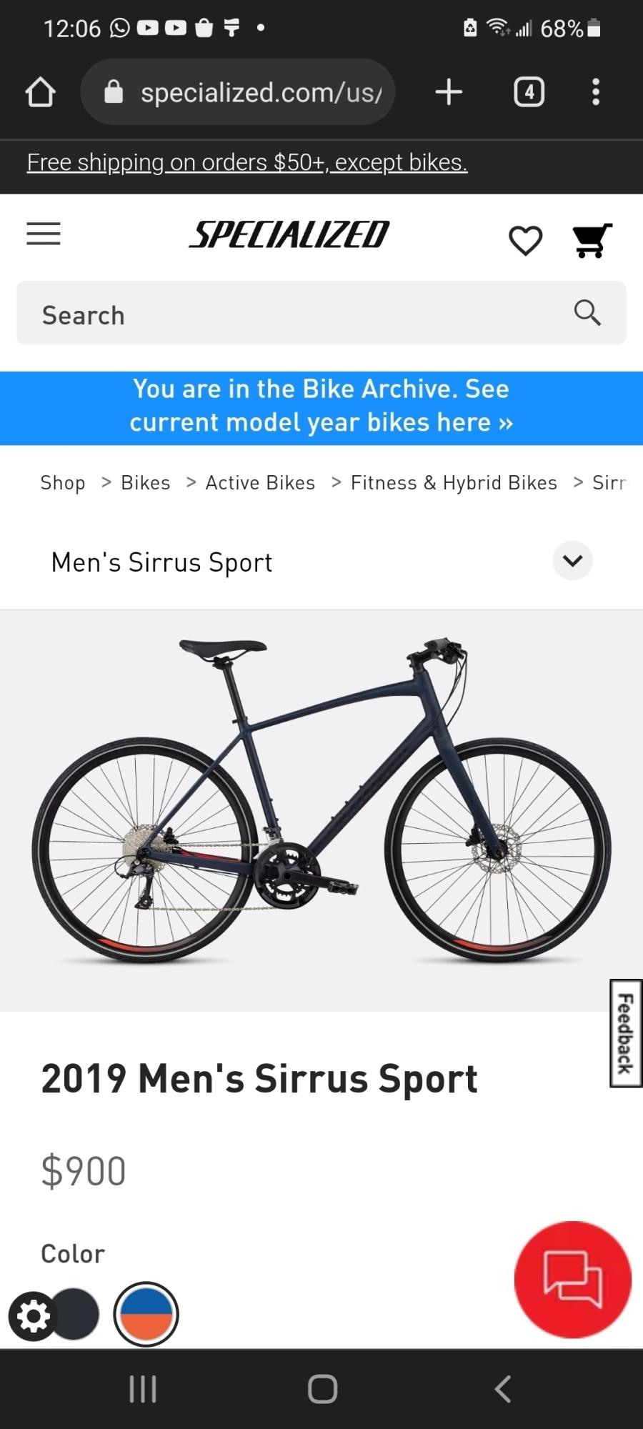 2019 Specialized Men's Sirrus Sport Blue