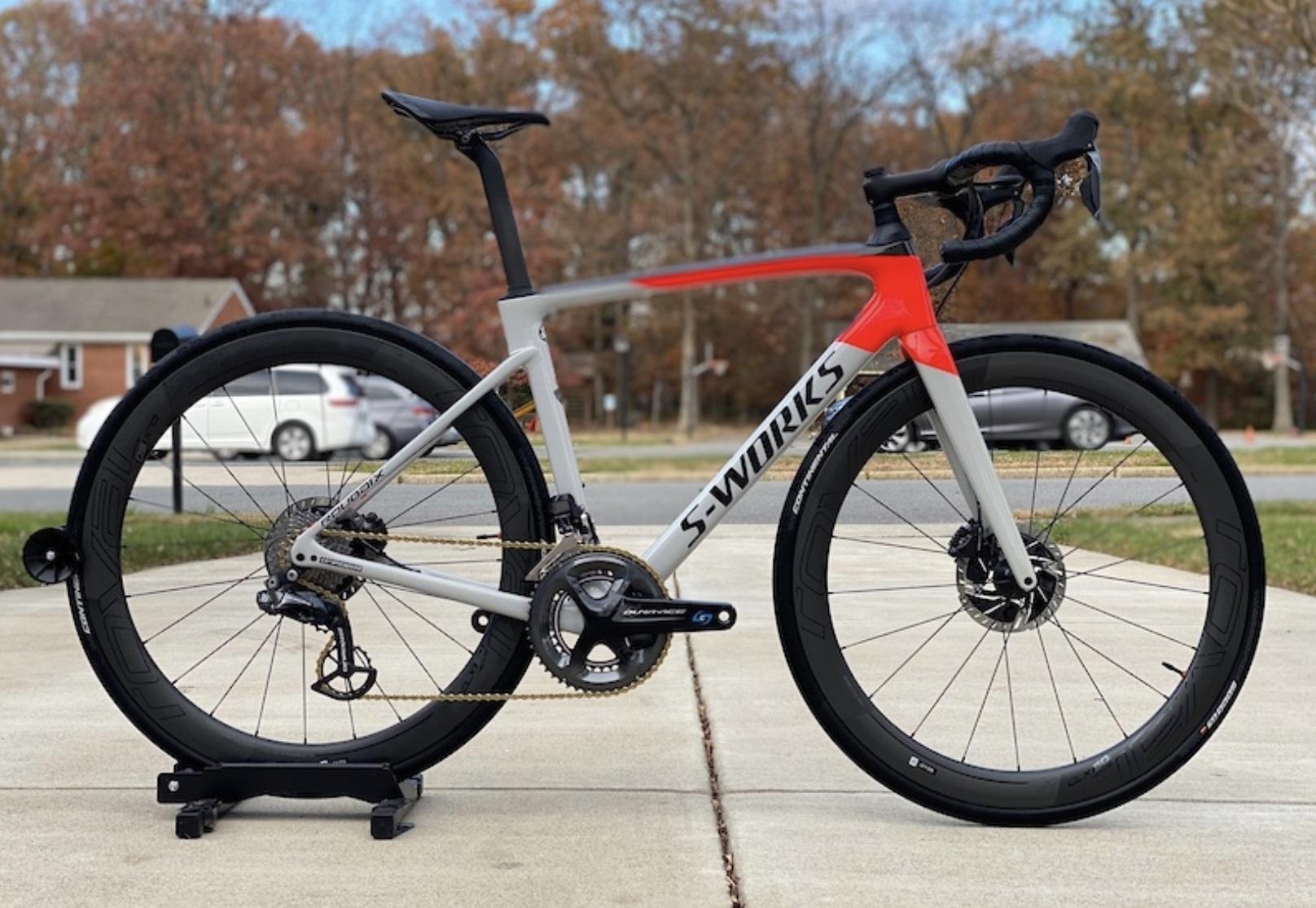 2020 Specialized S works roubaix Silver, gray or bare metal and Red