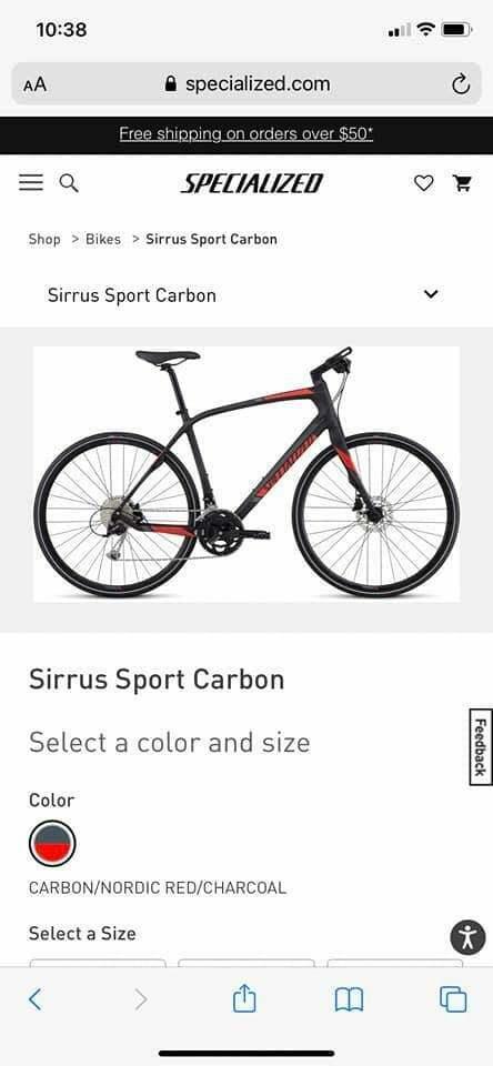 2017 Specialized Sirrus Black and Red