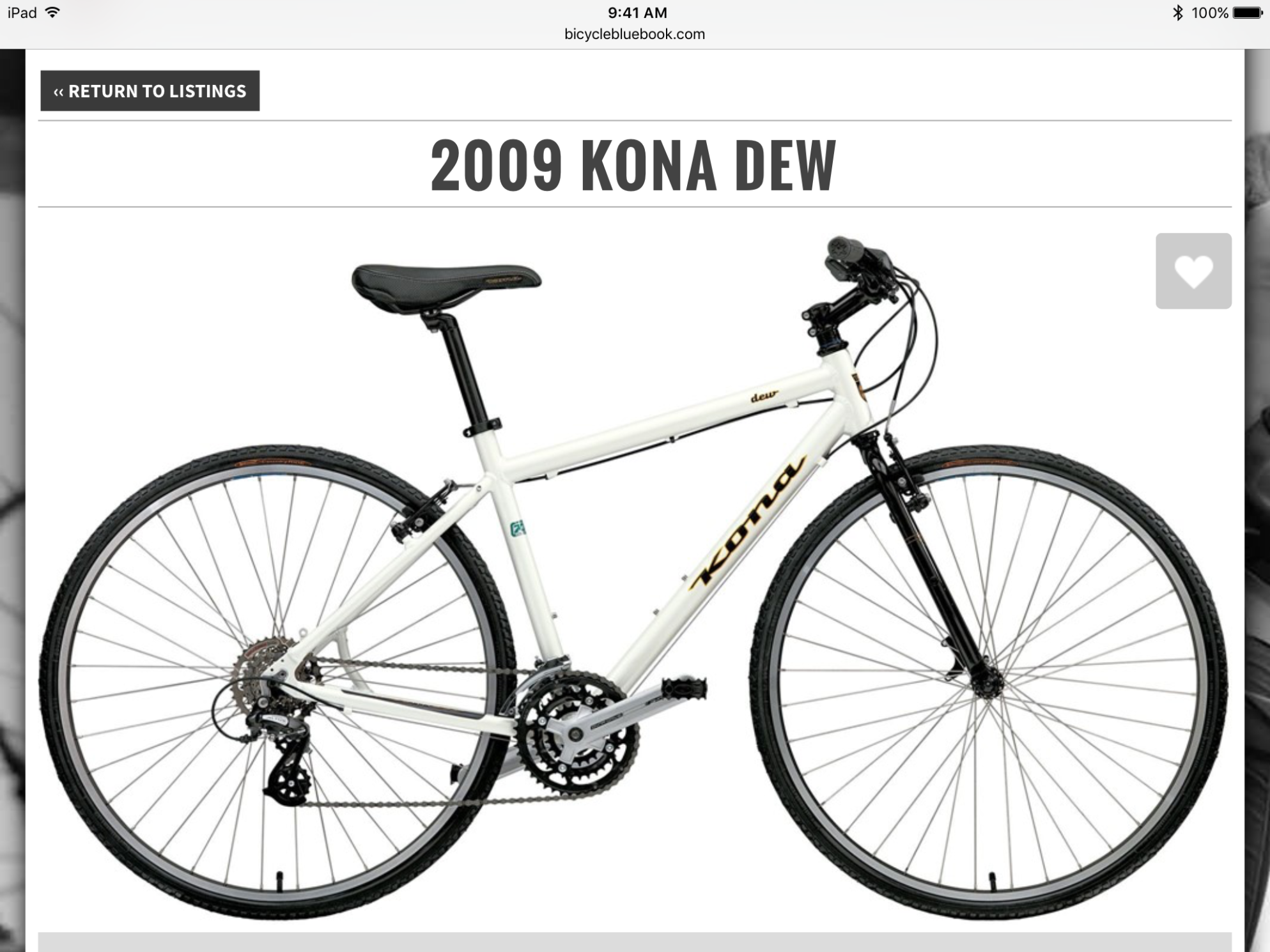 2009 Kona Dew White