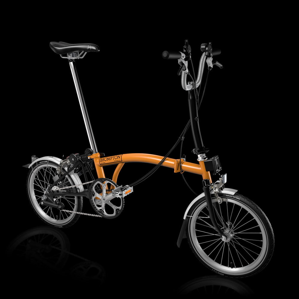Brompton Bicycle M type 6 speed with fenders  Orange