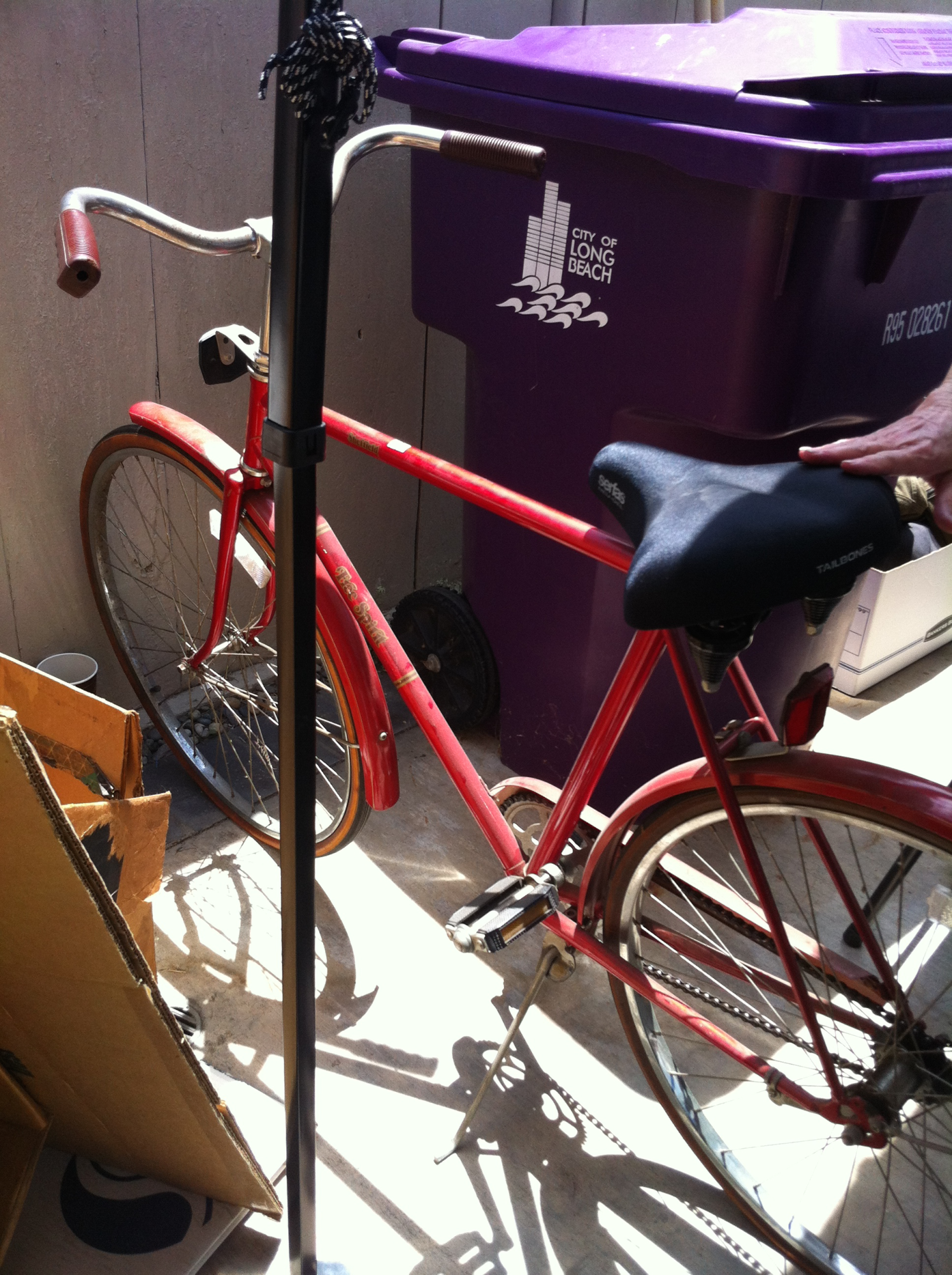 Sheffield (Free Spirit) Free Spirit, red w/ red fenders, brown grips & white basket Red