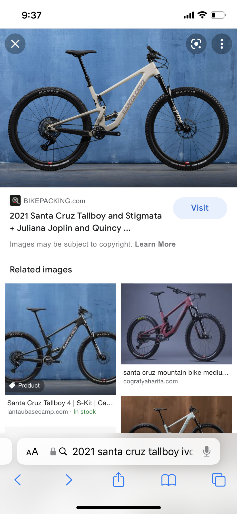 2021 Santa Cruz Tall boy White