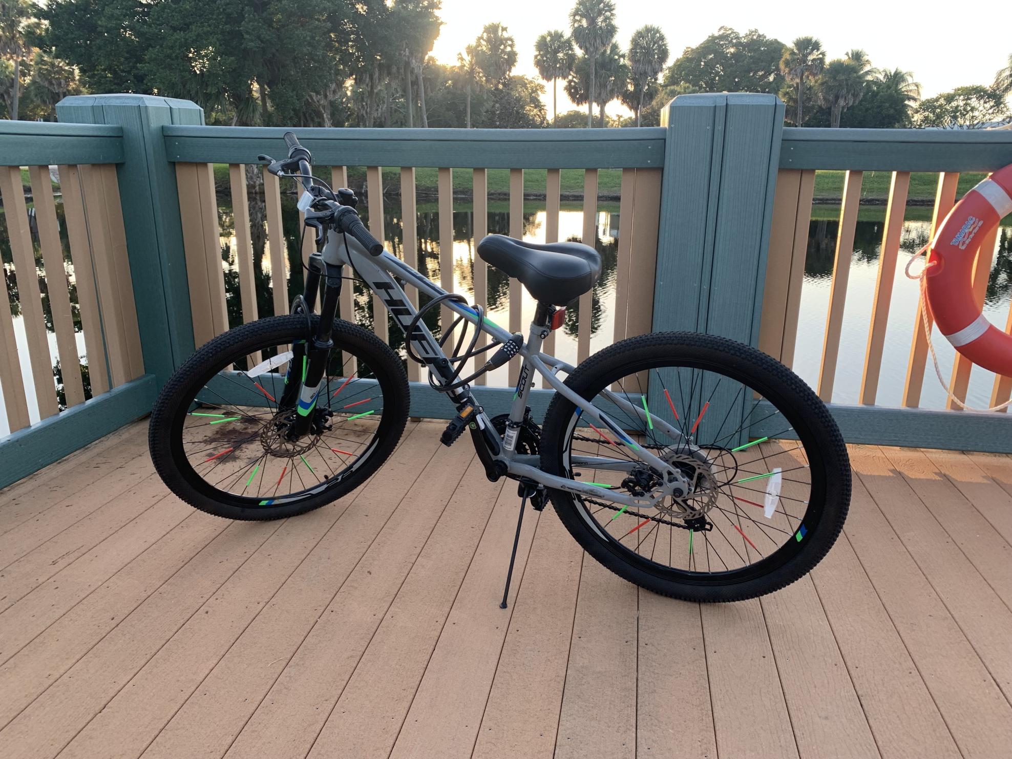 2019 Huffy Silver, gray or bare metal and Blue