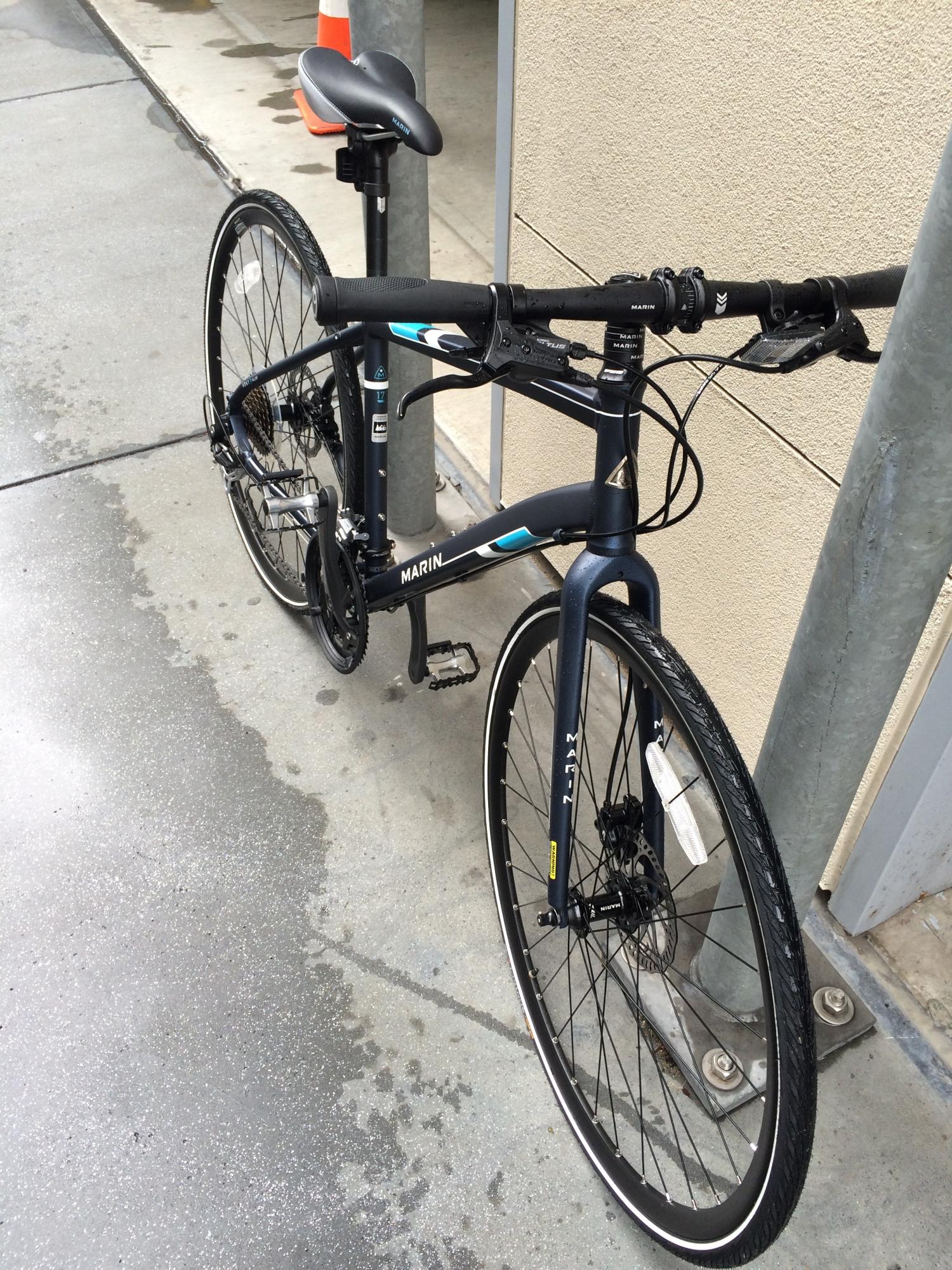 2014 Marin Bikes 6061 Aluminum, Double Butted Hydro-Edge II Top and Down Tubes, E4 Anti-Flex Seat and Disc Mount Chain Stays Blue