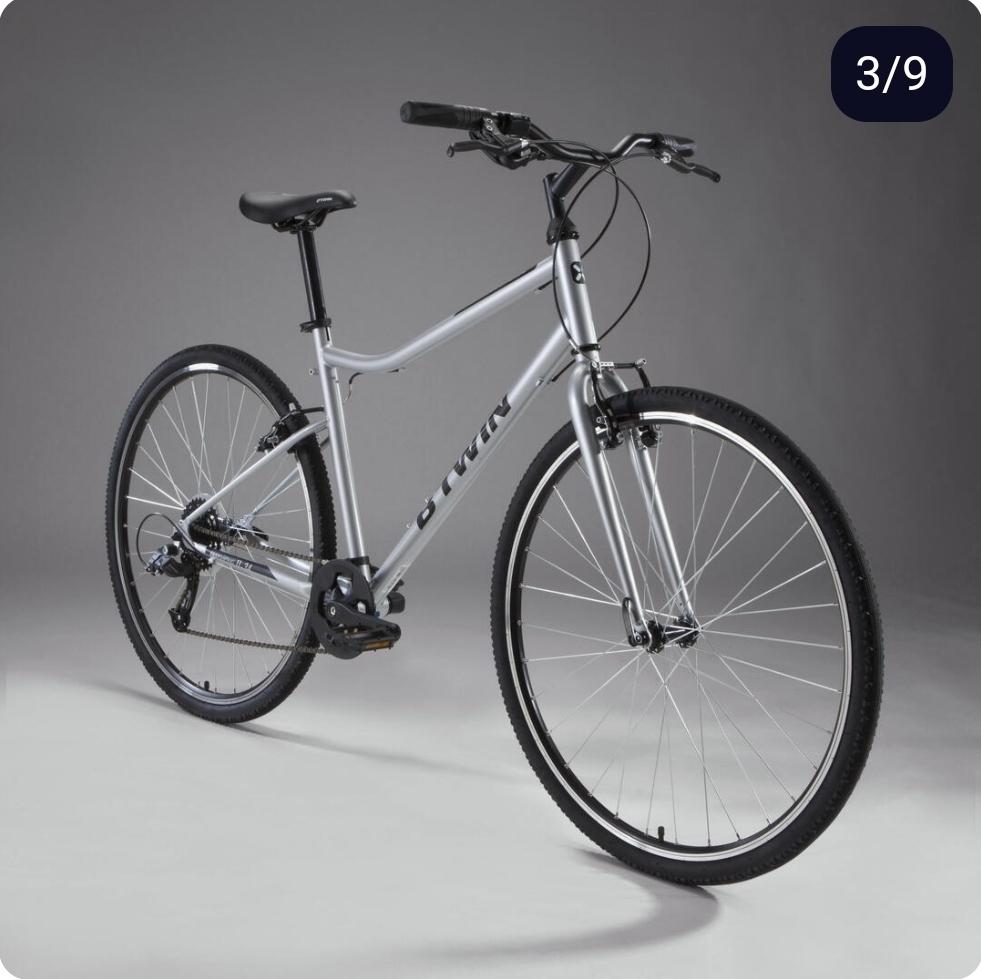 Decathlon Riverside Silver, gray or bare metal