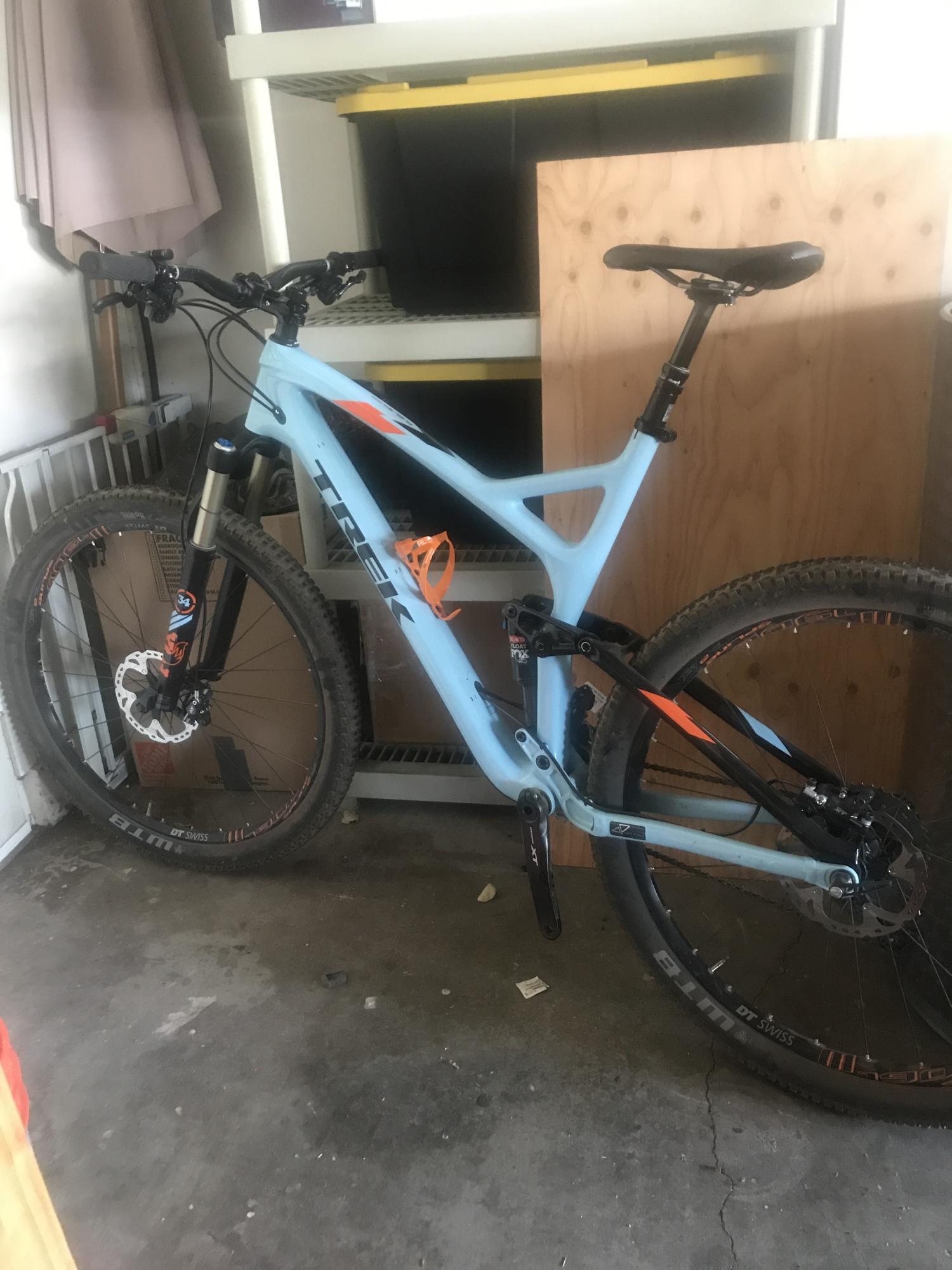 Trek Fuel EX 9 Blue, Black, and Orange
