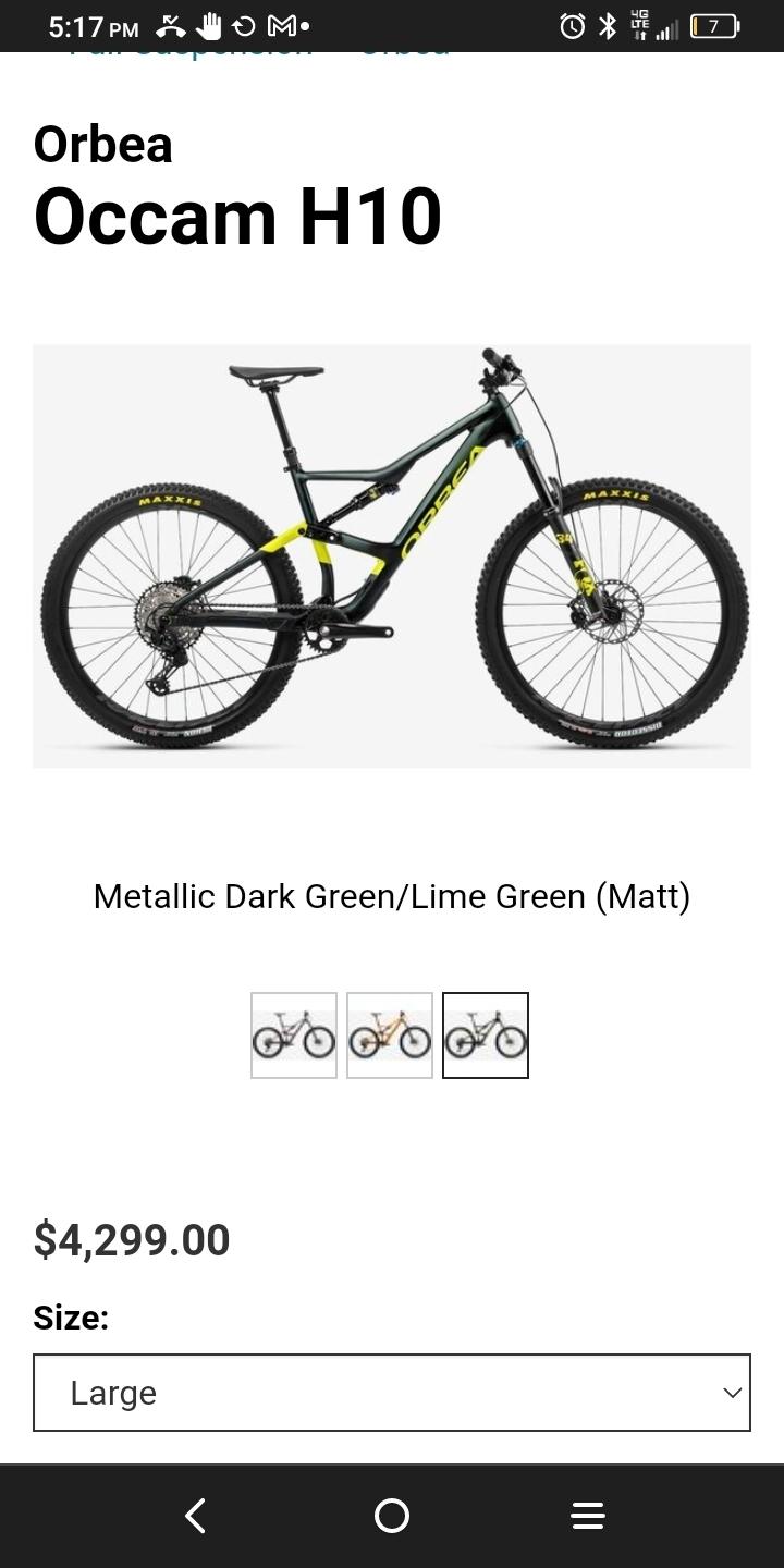 2022 Orbea Occam Black and Green