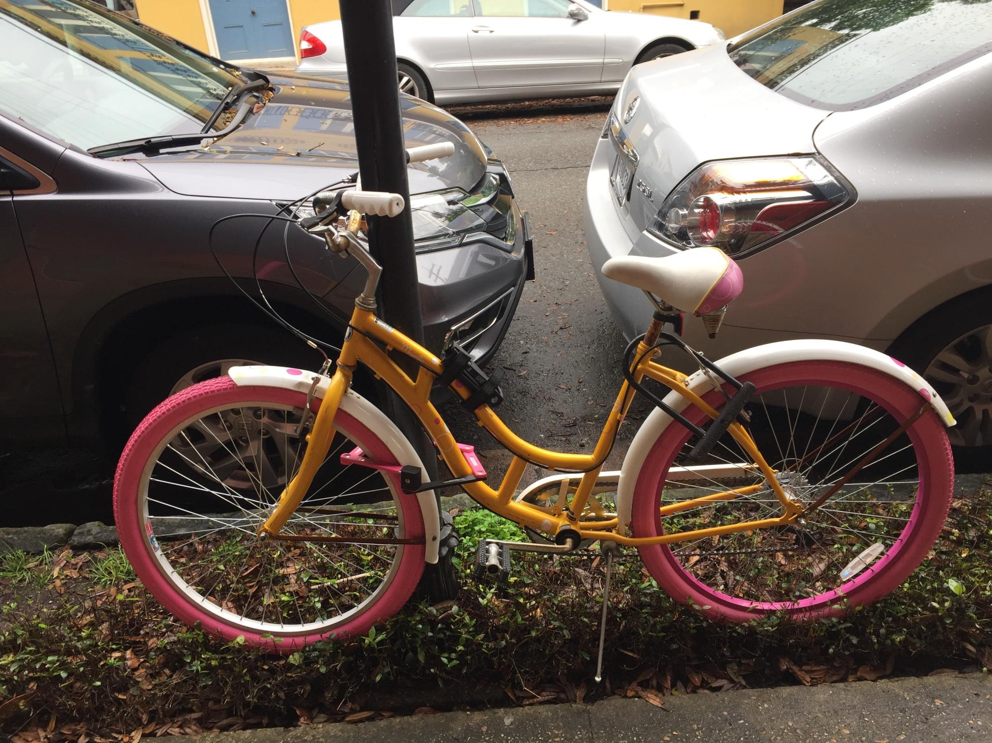 Schwinn Step through Yellow or Gold and Pink
